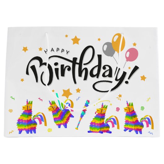 Birthday Pinatas Geschenktasche Große Geschenktüte (Vorderseite)