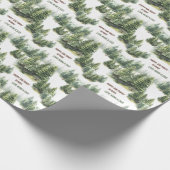 Birthday Pine Tree Forest Green Name Geschenkpapier (Ecke)
