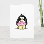 Birthday Pinguin mit Cupcake Karte (Vorderseite)