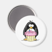 Birthday Pinguin mit Cupcake Magnet (Vorderseite/Rückseite)