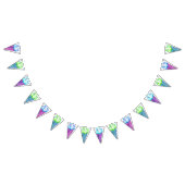 Birthday Pink Blue Ice Creme Cones Party Wimpelkette (Alle)