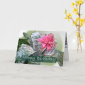 Birthday Pink Bromeliad Karte (Gelbe Blume)