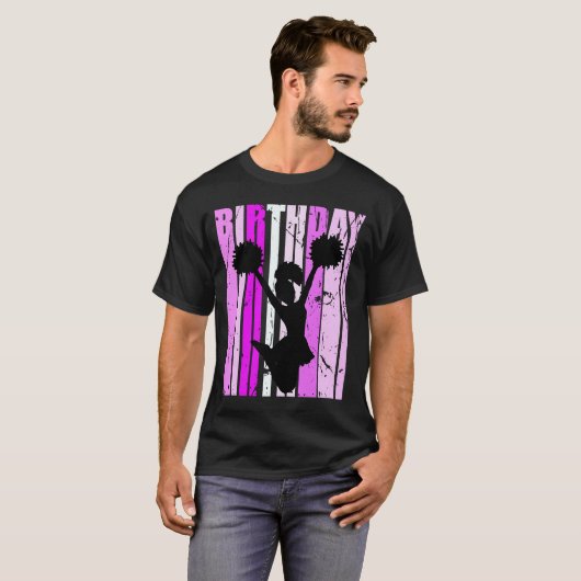 Birthday Pink Cheerleader Cheer Squad for Girls O T-Shirt (Vorne ganz)
