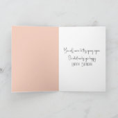 Birthday Pink Flamingo Ice Skaten Karte (Innenseite)