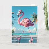 Birthday Pink Flamingo Wearing Sneakers Karte (Vorderseite)