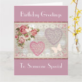 Birthday Pink Floral Decoration Art Karte (Gelbe Blume)