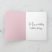 Birthday Pink Gipskraut Bouquet Karte (Innenseite)