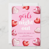 Birthday Pink Girly Niedlich Girls Night Out Party Einladung (Vorderseite)