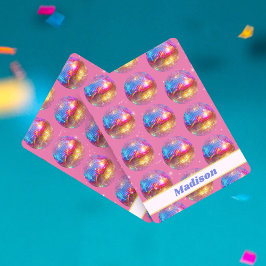 Birthday Pink Glitzer Groovy 70er Disco Ball Custo Spielkarten