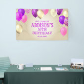 Birthday Pink Gold Balloons Banner (Messeveranstaltung)