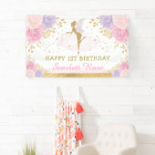 Birthday Pink Lila Gold Magisches Party Banner (Insitu)
