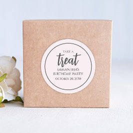 Birthday Pink Minimalistische Niedliche Polka Dots Runder Aufkleber