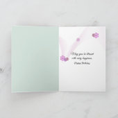 Birthday Pink Orchids On Green Bamboo Karte (Innenseite)