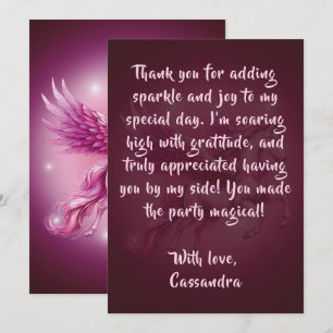 Birthday Pink Pegasus Fantasy Design Dankeskarte