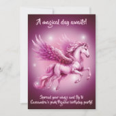 Birthday Pink Pegasus Fantasy Design Einladung (Vorderseite)