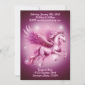 Birthday Pink Pegasus Fantasy Design Einladung (Rückseite)