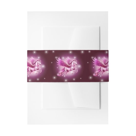 Birthday Pink Pegasus Fantasy Design Einladungsbanderole (Vorderseite Beispiel)