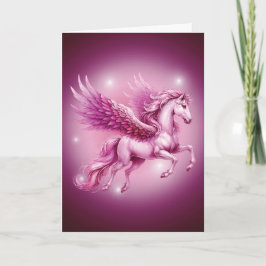 Birthday Pink Pegasus Fantasy Design Karte