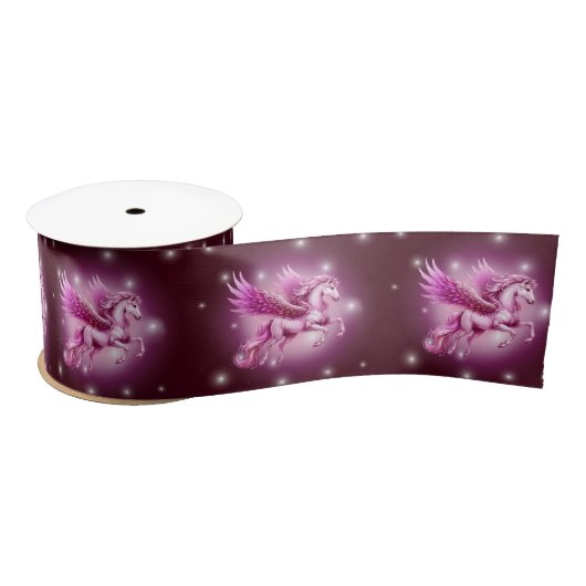 Birthday Pink Pegasus Fantasy Design Satinband (Spule)