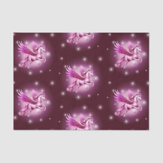 Birthday Pink Pegasus Fantasy Design Seidenpapier (Vorderseite)