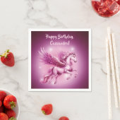 Birthday Pink Pegasus Fantasy Design Serviette (Beispiel)