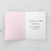 Birthday Pink Peony Bouquet Karte (Innenseite)