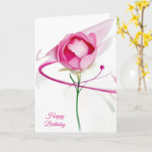 Birthday Pink Peony Bud Abstrakt Karte (Gelbe Blume)
