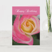 Birthday Pink Rose Karte (Vorderseite)