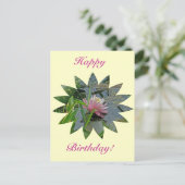 Birthday Pink Water Lily Postkarte (Stehend Vorderseite)