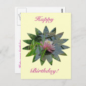 Birthday Pink Water Lily Postkarte (Vorne/Hinten)