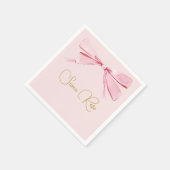 Birthday Pink Watercolor Bow Niedlich Serviette (Ecke)