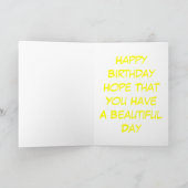 Birthday Pink & Yellow Flower Karte (Innenseite)