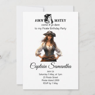 Birthday Pirate Girl Thema Einladung