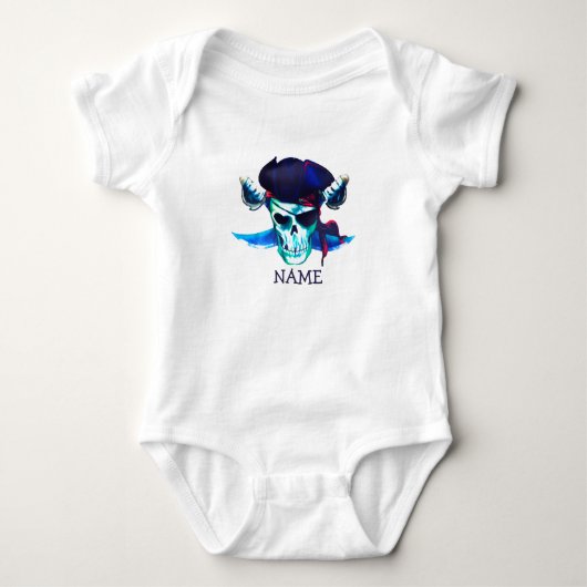 Birthday Pirate Skull Baby Bodysuit Baby Strampler (Vorderseite)