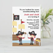 Birthday Pirates Einladung (Stehend Vorderseite)