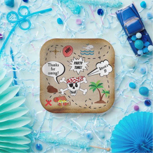 Birthday Pirates Party Square Pappteller (Party)