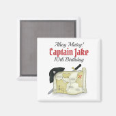 Birthday Pirates Treasure Map Gastgeschenk Magnet (Vorderseite/Rückseite)