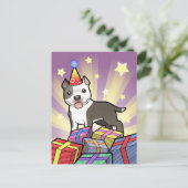 Birthday Pitbull / American Staffordshire Terrier Postkarte (Stehend Vorderseite)