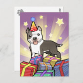 Birthday Pitbull / American Staffordshire Terrier Postkarte (Vorne/Hinten)