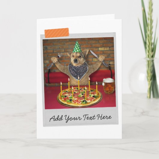 Birthday Pizza Dog Funny Card Karte (Vorderseite)