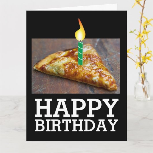 BIRTHDAY PIZZA FUNNY GREETING CARDS KARTE (Gelbe Blume)