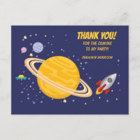 Birthday Planets & Rocket Ship in Outer Space