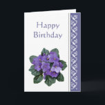 Birthday, Poem African Violet Purple Flower Karte<br><div class="desc">If I had a flower for every time I thought of you I could walk through my garden forever. Alfred Tennyson Birthday Greeting for the person who loves flowers and  especially African Violets</div>