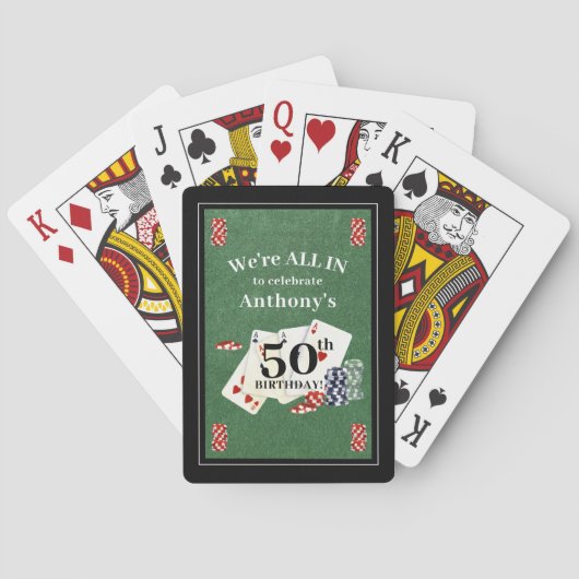 Birthday Poker Casino Party Personalisiert Spielkarten (Rückseite)