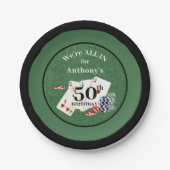 Birthday Poker Casino Personalisiert Pappteller (Vorderseite)