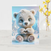 Birthday Polar Bear Cub for Niece Karte (Gelbe Blume)