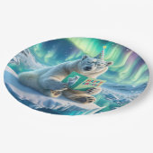 Birthday Polar Bear On the Iceberg Pappteller (Schrägansicht)