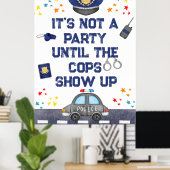 Birthday Police Officer Party Sign Poster (Heimbüro)