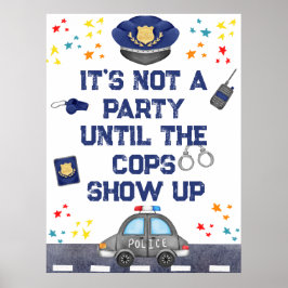 Birthday Police Officer Party Sign Poster