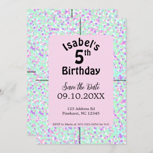 Birthday Polk-A-Dot Initiation for Girls Einladung (Vorne/Hinten)
